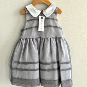 Hucklebones sheer stripe pleated dress